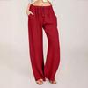 Women's Casual Straight Leg Pants Solid Color Casual Long Pants With Pockets