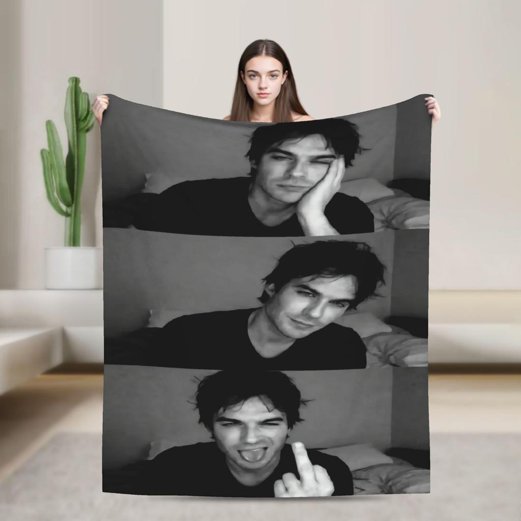 The Vampire Diaries Blankets Airplane Travel Flannel Bedding Throws For Living Room Soft Customized Quality Bedspread Present