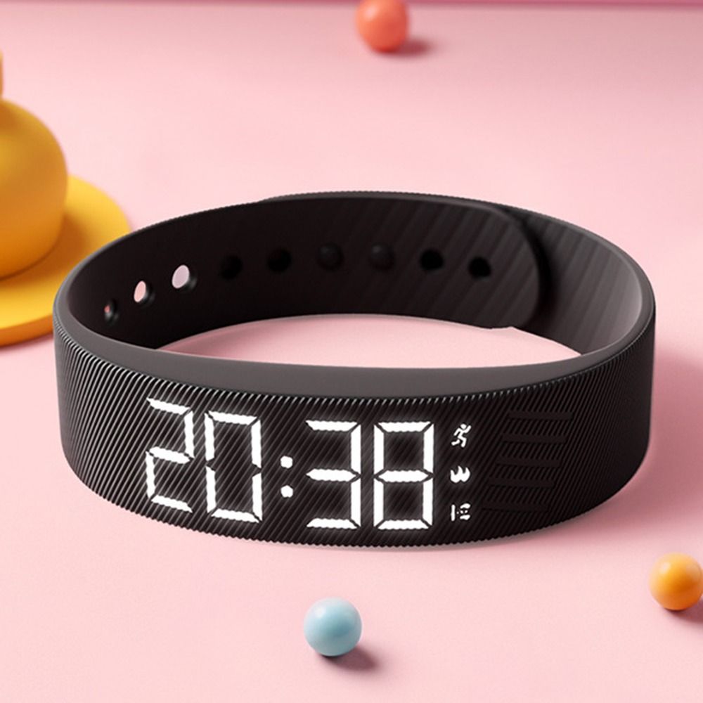 LED Digital Alarm Bracelet Adjustable Vibrating Alarm Smart Fitness Wristbands  for Students