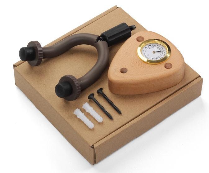 Настенный держатель для нескольких инструментов с гигрометром - Креативная подставка для гитары, укулеле, скрипки и мандолины, экономящая место и контролирующая влажность