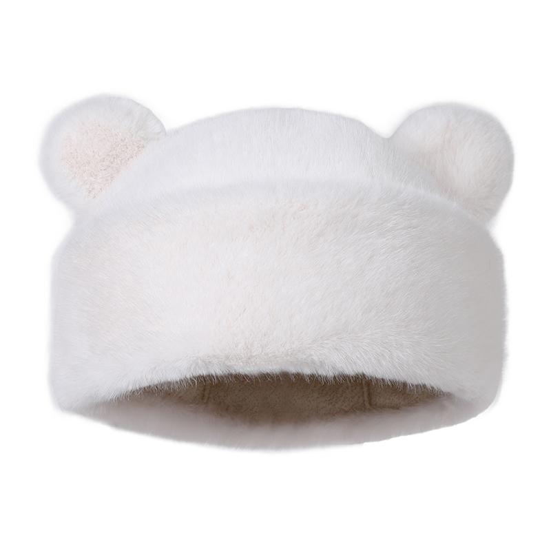 7-15 Years Old Kids Thick Soft Warm Thermal Daily Use Party Travel Bear Ear Faux Fur Beanie Hat