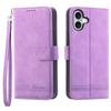 DIERFENG DF-03 For iPhone 17 Case Lines Imprint Wallet Leather Phone Cover with Wrist Strap