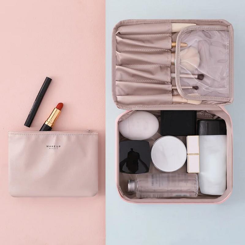 Ladies Portable High Appearance Index Cosmetic Bag Large-capacity Travel Washing Bag Three-dimensional Makeup Storage Bag