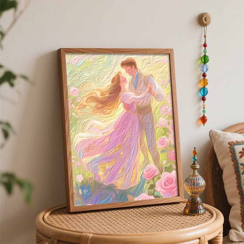 Disney Масляная живопись ручной работы DIY Рапунцель и Флинн романтика подарки домашние украшения