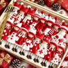 Holiday Home Decor Red And White Doll Hanging Pendants for Christmas Tree, Decorative Wooden Girls Classroom Decorations Ornament, Seasonal