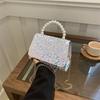 Foreign Style Simple Sequined Pearl Handbag Spring And Summer Versatile Chain Messenger Bag Small Square Bag Women