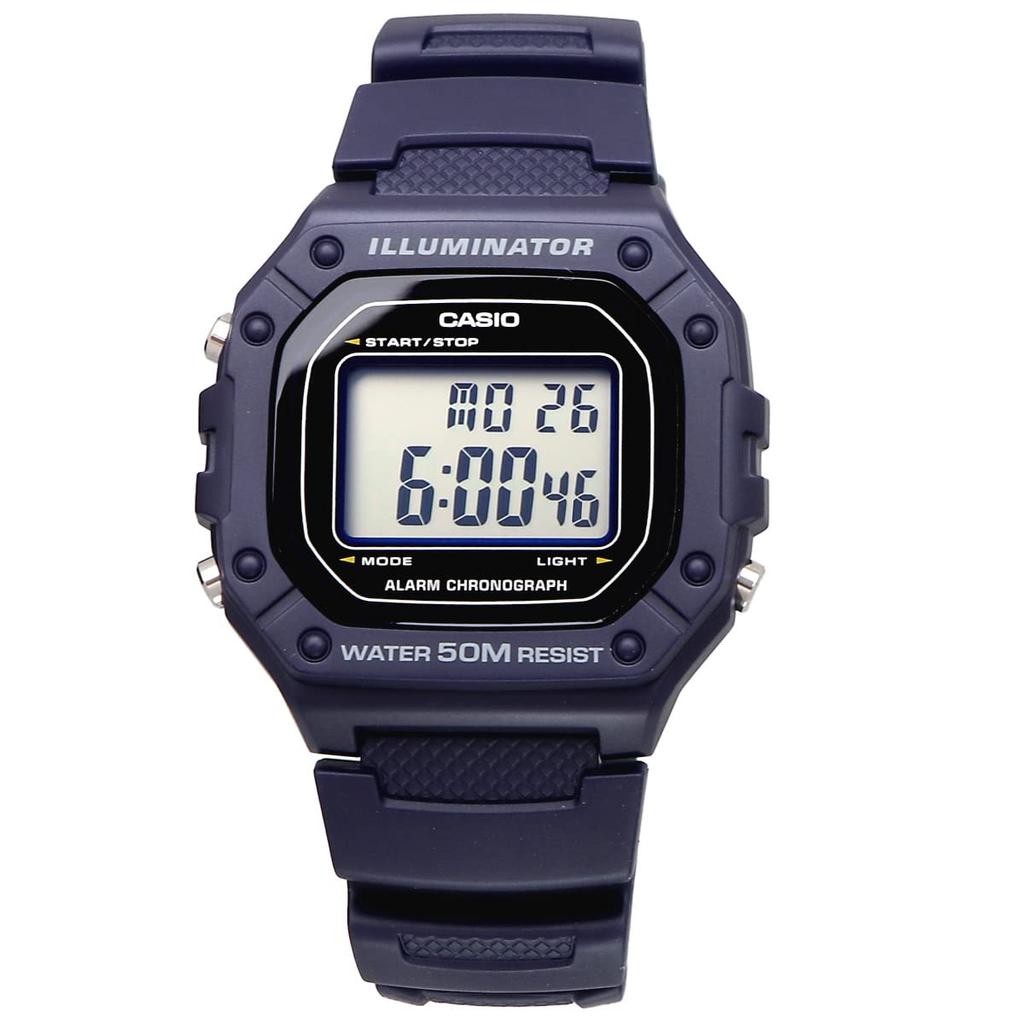 Casio Стандартные цифровые часы W-218H-2AV унисекс | Военно-морской флот | Доступная модель Casio Import