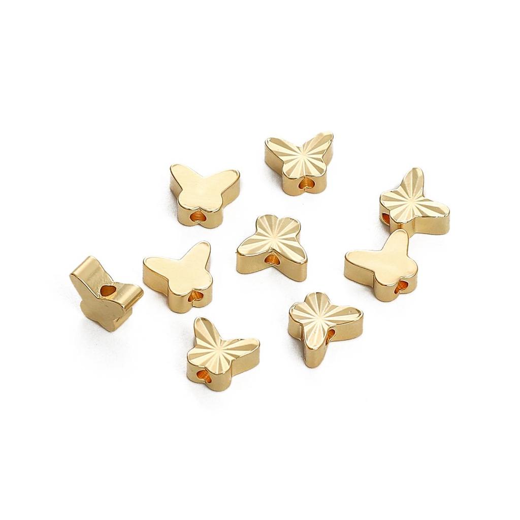 Copper Smooth Butterfly Partition Bead For DIY Jewelry Making Craft Accessories