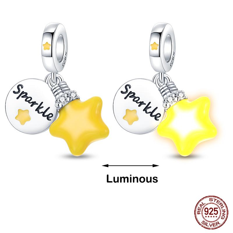 Copper Glow In The Dark Firefly Honeybee Star Charms Beads Fit Qikaola Original Bracelets Fine Diy Jewelry Gift