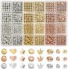 Золотые бусины для изготовления ювелирных браслетов, 2160 шт., набор 8 стилей разделительных бусин (Золото, Щепка, Розовое золото)