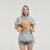 Women's Short-sleeved Large Pocket Casual Hooded T-shirt
