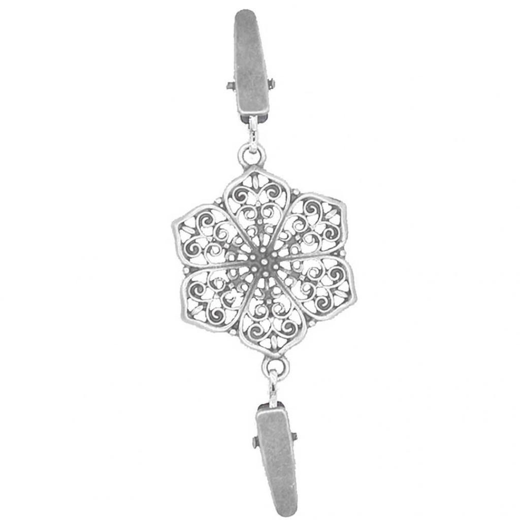 Винтажный женский свитер с двойным зажимом и полым цветком, воротник рубашки, кардиган, клипса