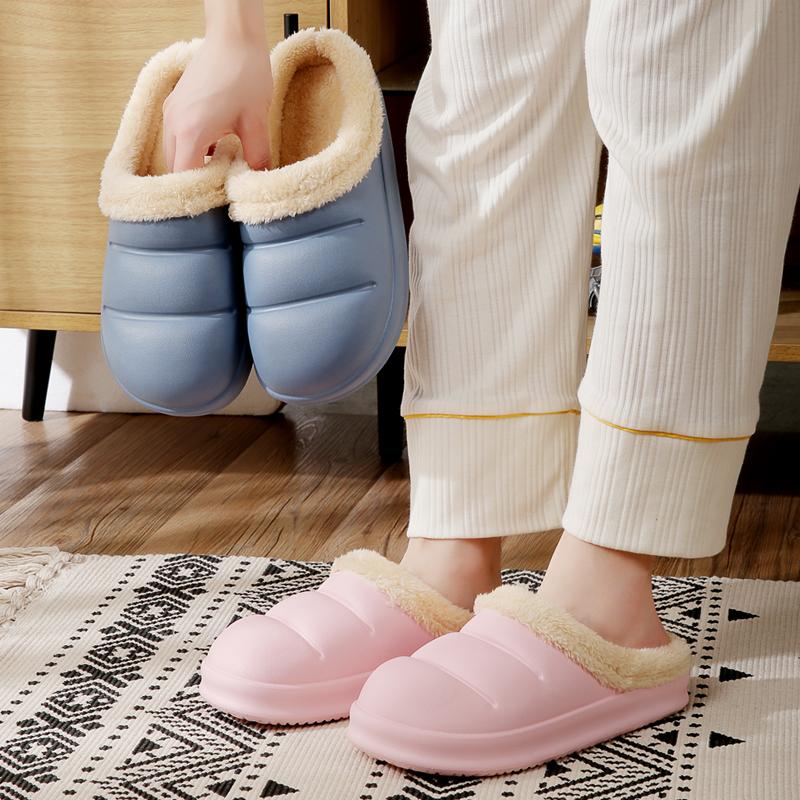 Тапочки для женщин и мужчин, зимние, плюшевые, сохраняющие тепло, плоская домашняя обувь, мягкие, удобные, женские туфли, тапочки из ЭВА, хлопковые, карамельного цвета, 36-45