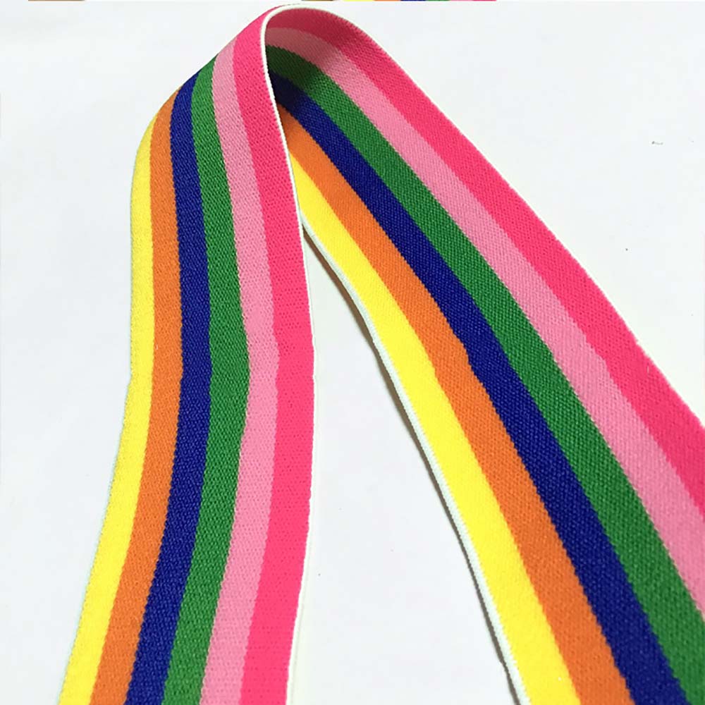 2 м радужные резинки с вязанными разноцветными полосками, эластичные для одежды, аксессуары для шитья, пояс, настольные юбки, свадебный детский душ, декор «сделай сам»