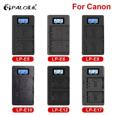 Canon LP-E5 LP-E6 LP-E8 LP-E10 LP-E12 LP-E17 LP E5 E6 E8 E10 E12 E17 Аккумулятор USB Двойное интеллектуальное зарядное устройство Зарядное устройство Canon для цифровой камеры