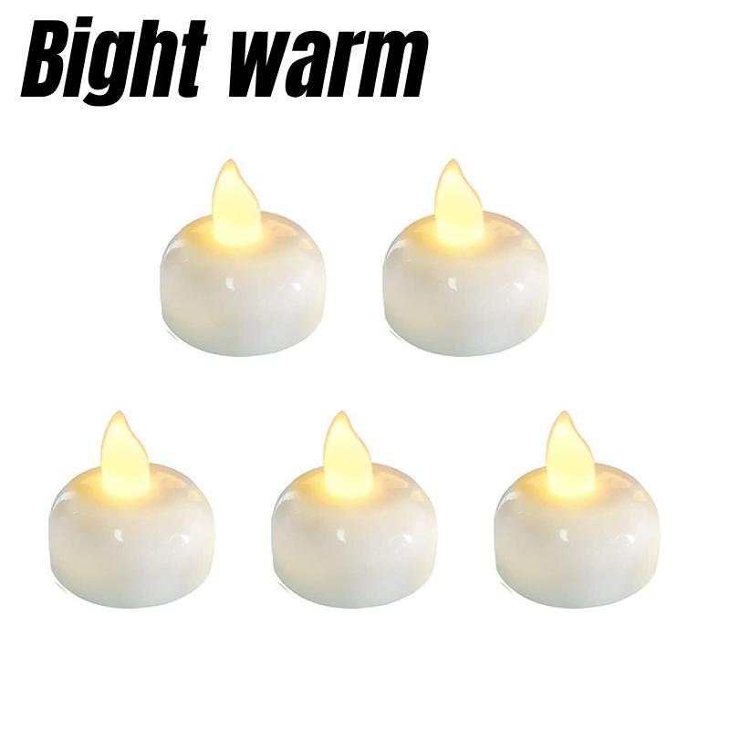 Мерцающие Беспламенные Водонепроницаемые Свечи Лампа Плавающие на Воде Светодиодные Пластиковые Чайные Свечи на Батарейках Для Бассейна Спа Свадьбы