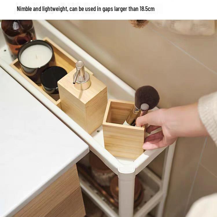 Напольная стойка для хранения в ванной комнате: Компактная тележка для туалета и душа