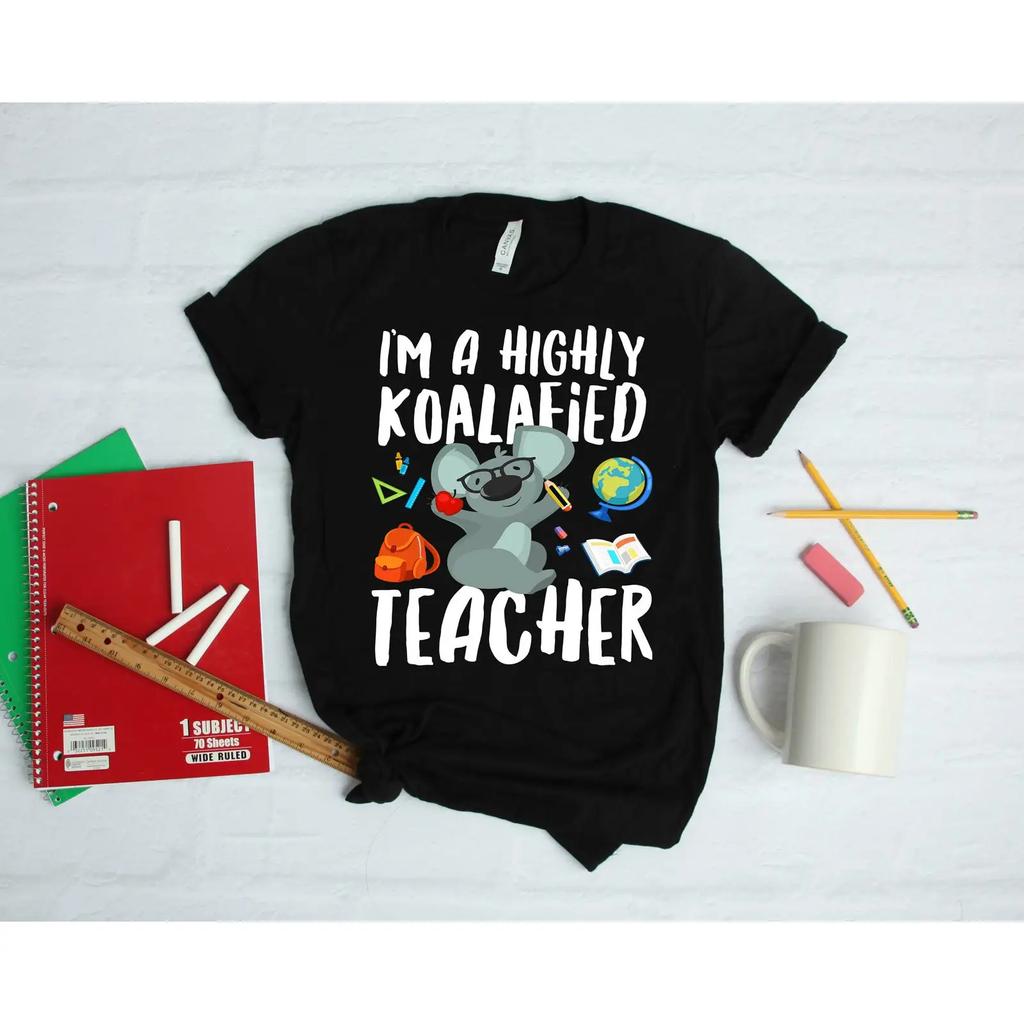 Koala Teacher Koalafied Funny T Shirt SweaT Long Sleeve Apparel vintage Washed Stylish Unisex Top For Everyday Wear graphic