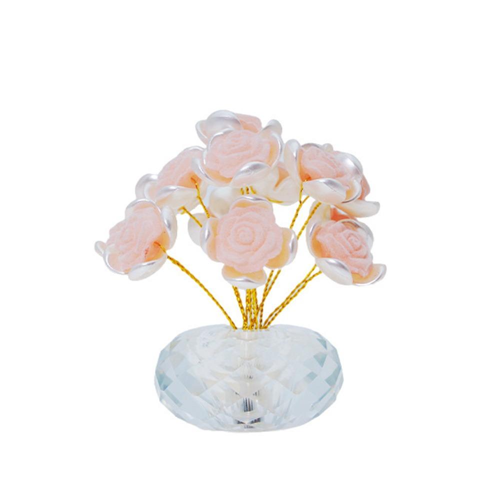 Изысканный хрустальный букет роз Хрустальные поделки Миниатюрная хрустальная фигурка цветка Настольное украшение