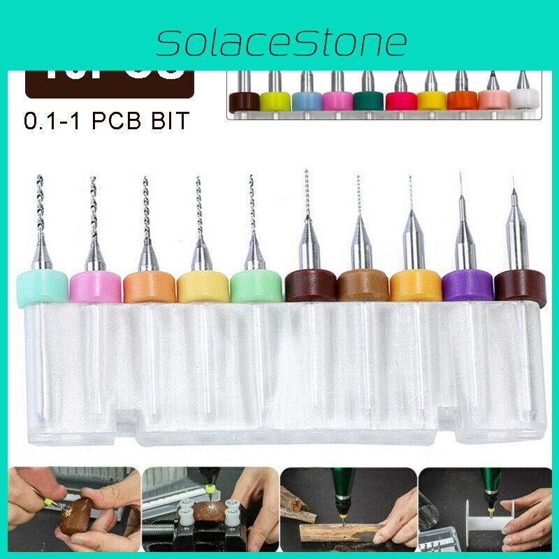 Premium 10pcs Set Of Pcb Carbide Micro Twist Drill Bits Ideal For Precision Work
