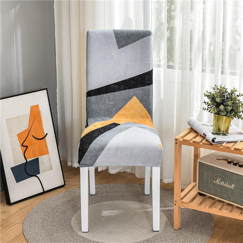 Geometric Elastic Dining Chair Cover Universal Slipcovers Chair Case Stretch Seat Cover For Wedding El Banquet Living Room