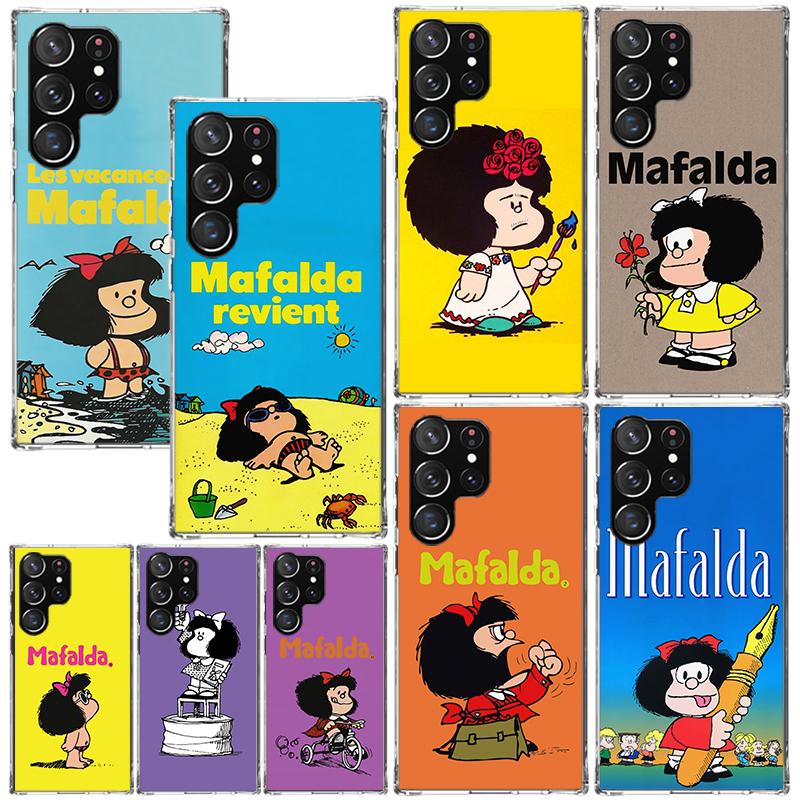 Mafalda Cartoon Phone Case For Samsung Galaxy Note 20 Ultra 10 Plus 9 8 M11 M12 M21 M30S M32 M51 M52 J4 J6 + J8 Art Fundas