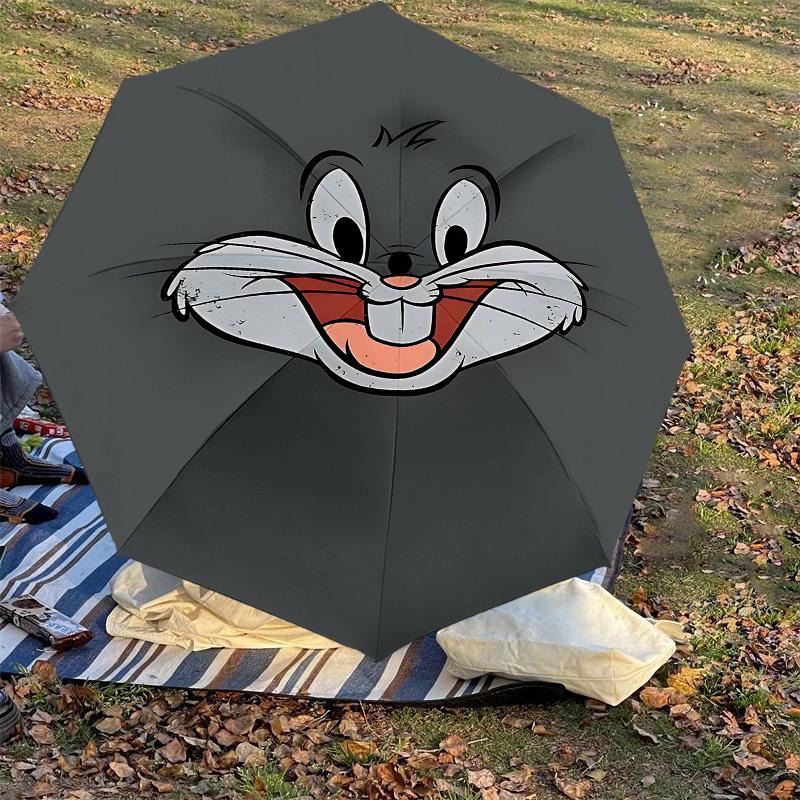 1PC cartoon rabbit Umbrella-8-Rib Reinforced, Automatic Open, Lightweight & Durable, Cute Fashion Accessory for Outdoor, D2676