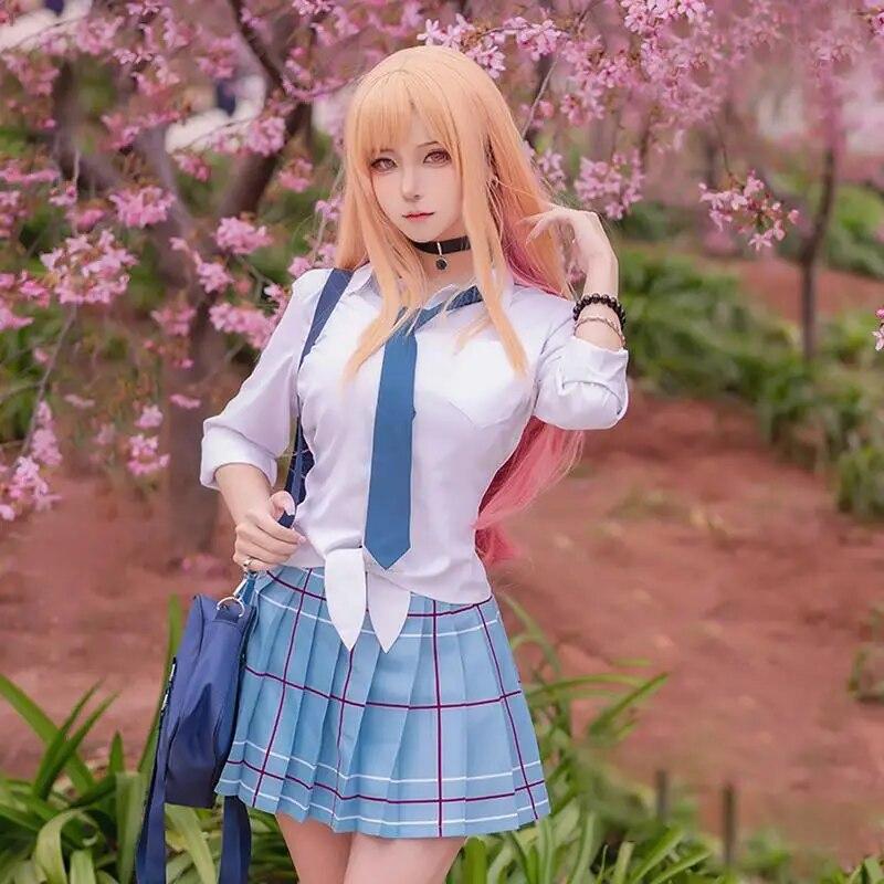 Косплей аниме My Dress Up Darling Marin Kitagawa JK, униформа, рубашка, юбка, карнавальный костюм на Хэллоуин, костюмы для косплея