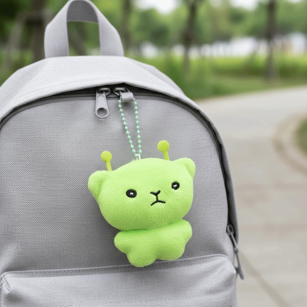 Cute Star Mobile Phone Rope Soft Alien Cat Keychain Cartoon Plush Backpack Pendant Versatile Use