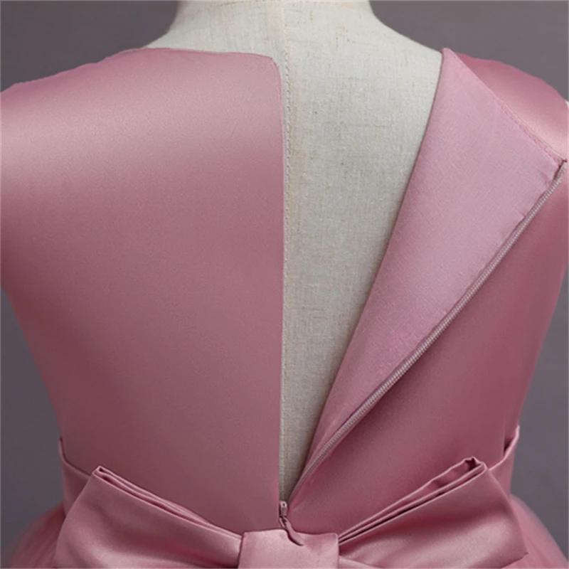 2024 летнее тюлевое платье с цветочным узором для девочек на свадьбу, детское пышное длинное платье принцессы, детские платья для девочек, официальная вечерняя одежда