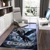 1PC Custom Name Black Horse Wings Theme Floor Mat Ideal for Living Room, Game Rooms, Office, Bedroom,Floor Mat Playful Design