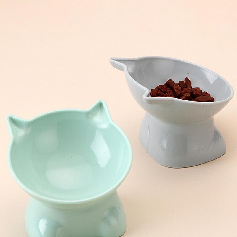 Миска для домашних животных с высоким наклоном, противоопрокидывающаяся защита для шеи, еда для кошек, собак, посуда для воды, милая миска для кормления, принадлежности для кошек