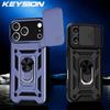 KEYSION Противоударный чехол для iPhone 17 Pro Max со сдвижной защитой камеры, кольцом-подставкой, задняя крышка для iPhone 17 17 Air 2025