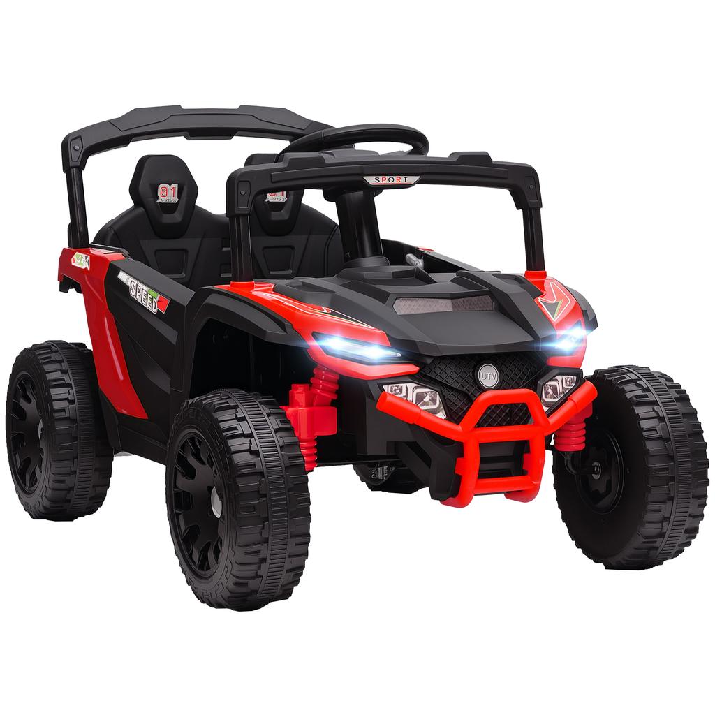 Children's electric UTV car, children's electric buggy 12V 2 motors, remote control, LED, music, horn, 3-8 years, red