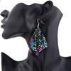 Women Sequins Mesh Dangle Drop Hook Earrings Club Evening Party Jewelry