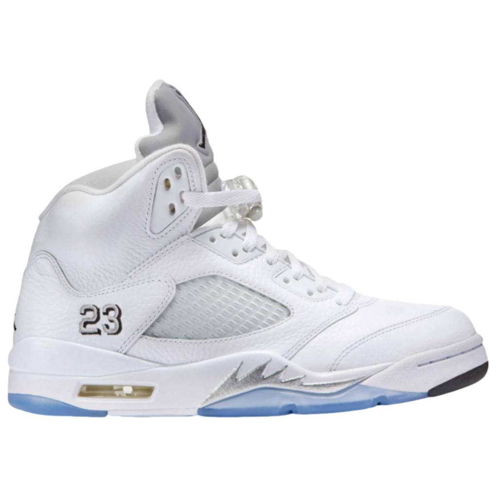 Air Jordan 5 Retro White Metallic 2026 Мужские Кроссовки Металлик-Серебристый Черный HQ7978-103