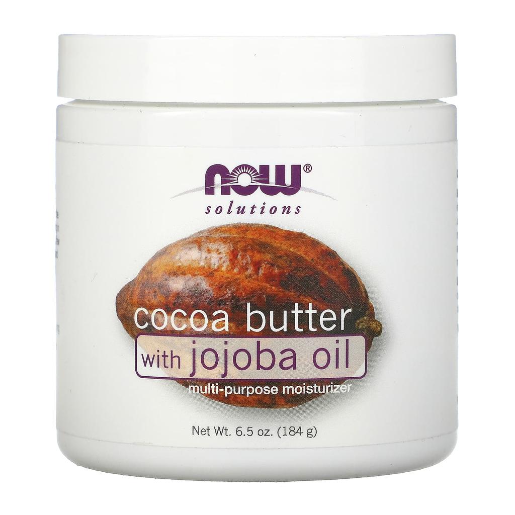Now Foods Solutions, Cocoa Butter with Jojoba Oil, 6.5 Oz (184 Ml)