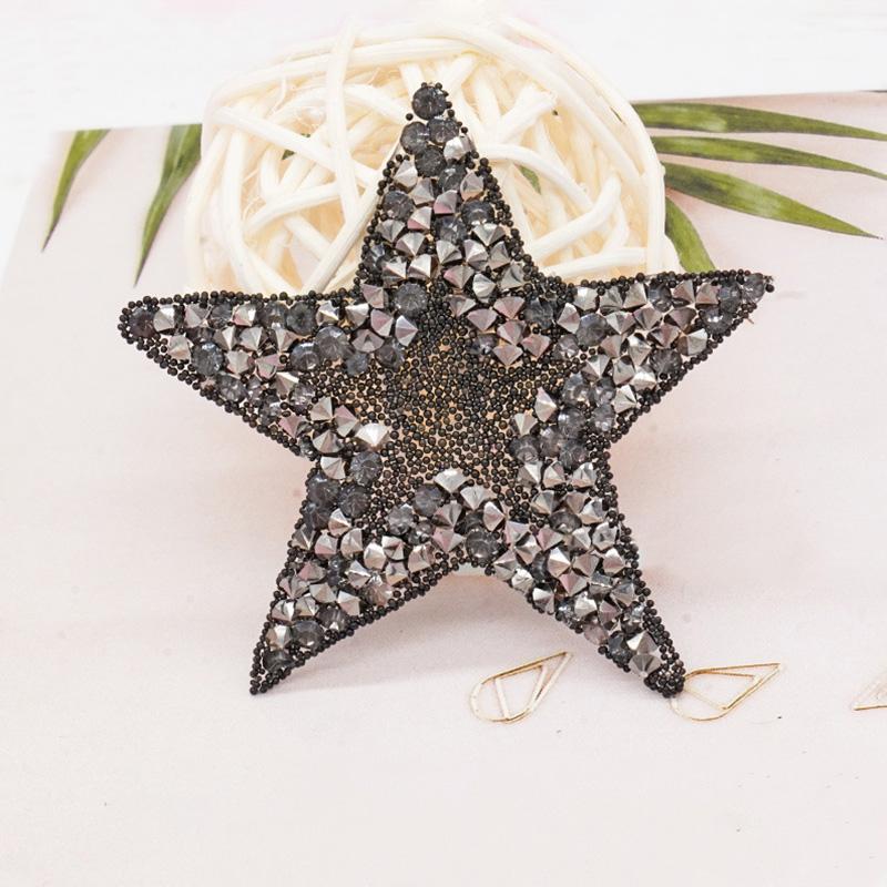 Пятиконечная звезда, железная нашивка с аппликацией, DIY Декор, блестящие принадлежности для шитья из смолы