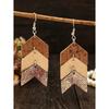 1 Pair Western Style Light Color Patchwork Arrow Multi-Layer Earrings, Niche Design Elegant Earrings