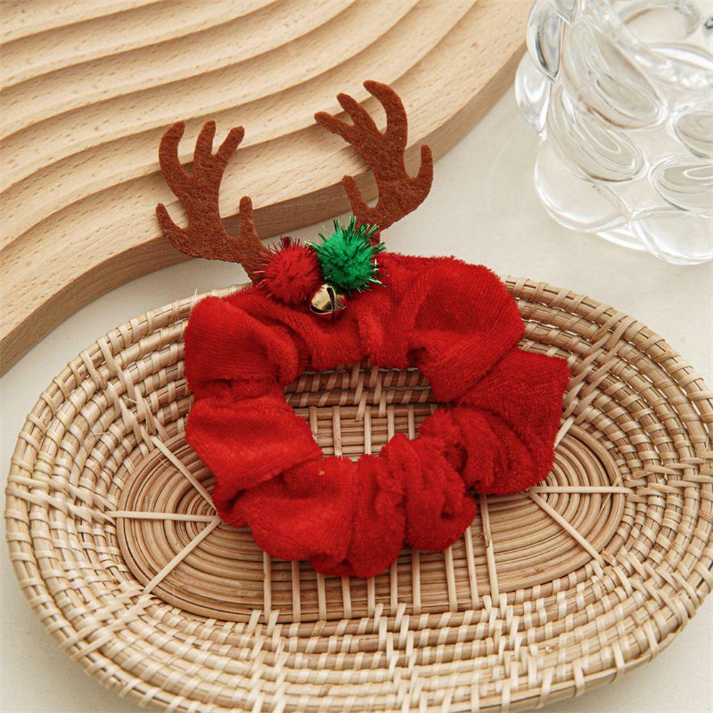 Female Hair Ties Antler Bat Christmas Halloween Spider Flannel Scrunchies Elastic Hair Bands Ponytail Holder Women Hair Rope
