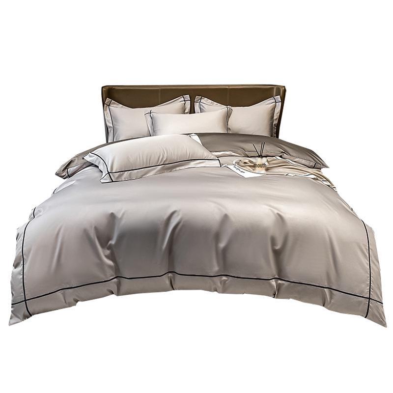 Роскошный комплект из 4 предметов из длинноволокнистого хлопка Синьцзяна: Осенне-зимние простыни, пододеяльники и постельные принадлежности