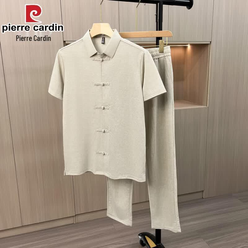 Pierre Cardin Мужской летний комплект в китайском стиле с коротким рукавом