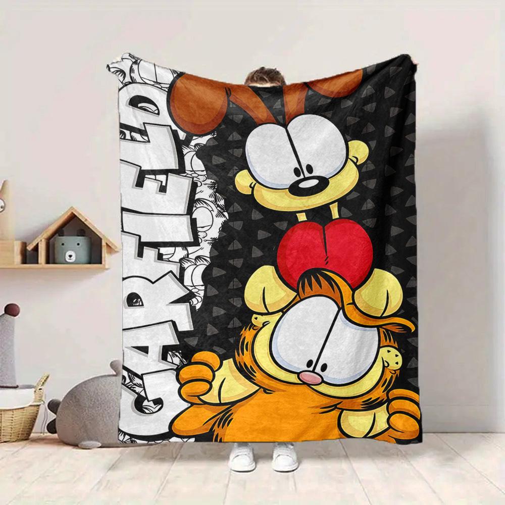 1 шт. Фланелевое покрывало с героями Garfield, HD-печать, легкое, мягкое, теплое, всесезонное, для дивана, кровати, путешествий, кемпинга, можно стирать в машине