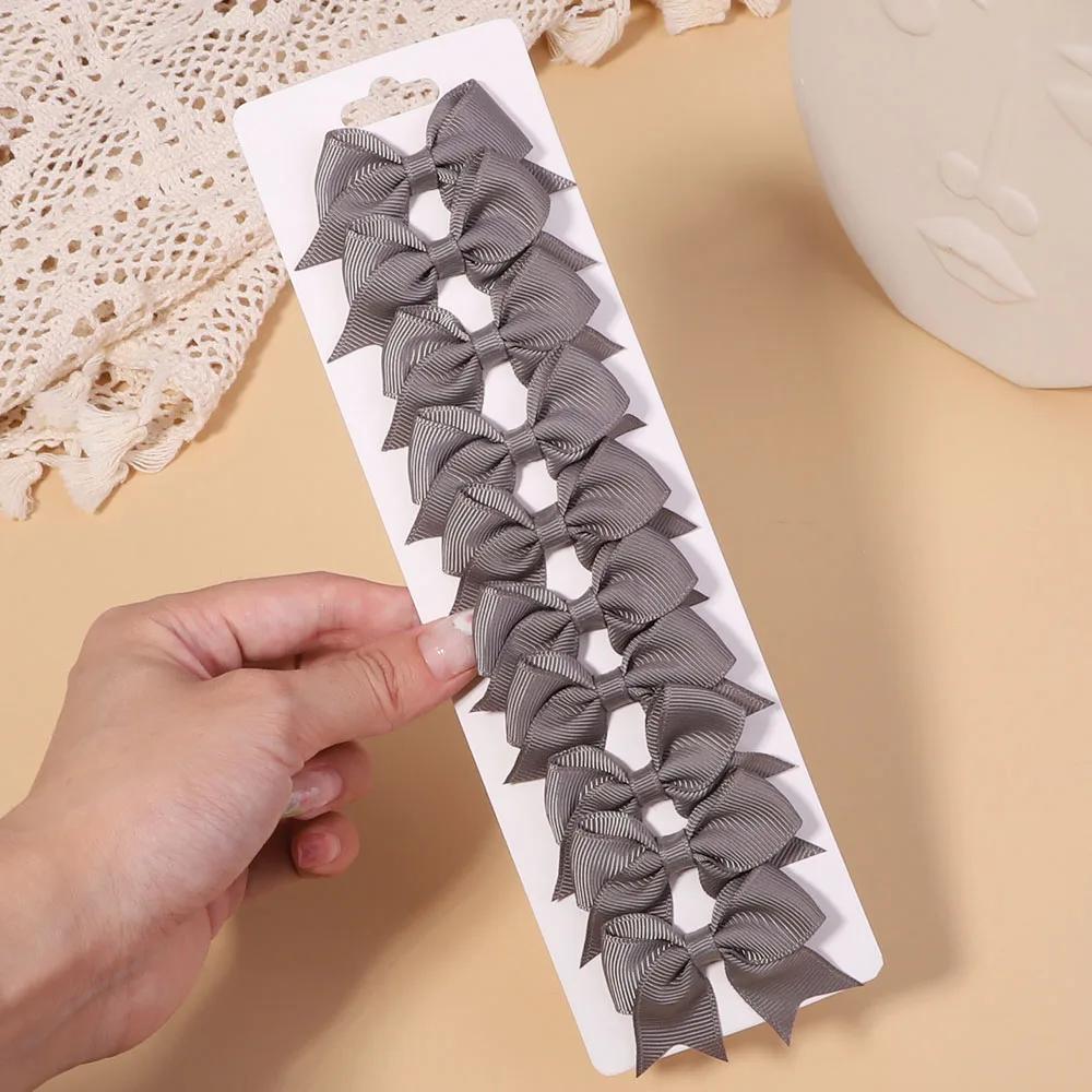 10 шт./набор однотонных репсовых лент, заколки для волос для детей, банты, заколки для волос, бутик, ручная работа, головные уборы, аксессуары для волос для девочек и младенцев