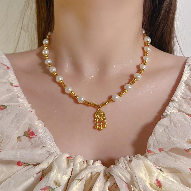 Жемчужное ожерелье женское нишевое легкое роскошное дизайнерское модное темпераментное цепочка на ключицу цепочка на шею цепочка на свитер цепочка из бисера