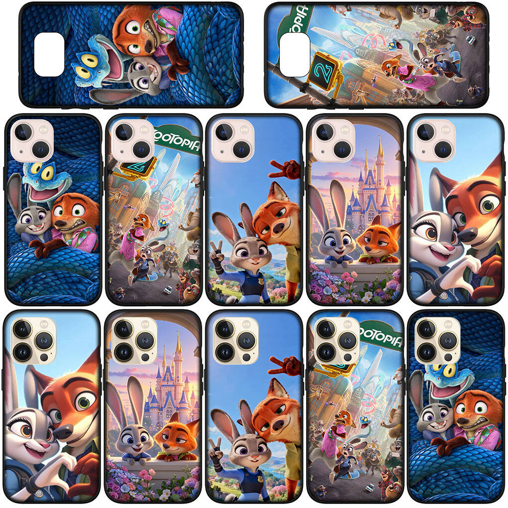 Чехол для телефона для iPhone 17 16 15 Plus X Huawei P30 P20 Lite Redmi Note 14 12 11 13 Pro Max OPPO A60 A80 A40 A18 A38 A54 Зверополис 2 Джуди Ник Гэри Cover