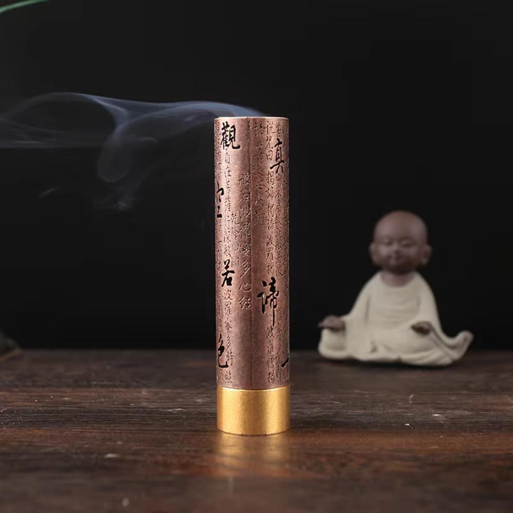 Цилиндрический держатель для благовоний ручной работы из цинкового сплава, украшения из цинкового сплава, благовония Zen