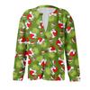 Women's Fashion Christmas Printed Long Sleeve Knitted Cardigan Button Down Jacket