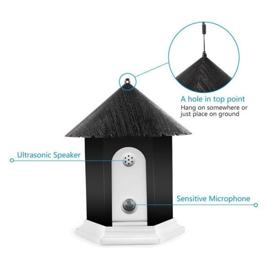 Dog Ultrasonic Bark Control Device Adjustable House Shape Pet Anti-Barking Device