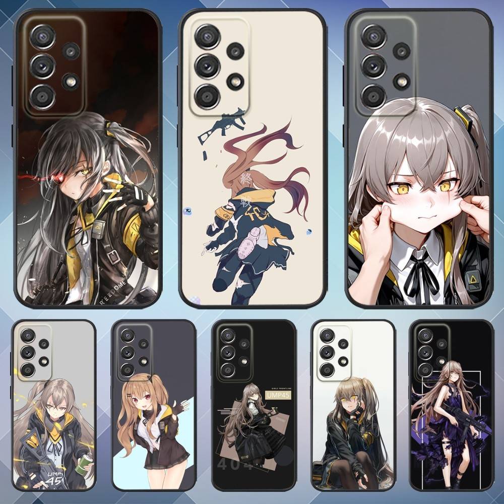 Чехол для телефона Girls F-Frontline U-Ump45 для Samsung S25,S24,S21,S22,S23,S30,Ultra,S20,Plus,Fe,Lite,Note,10,9,5G Черный